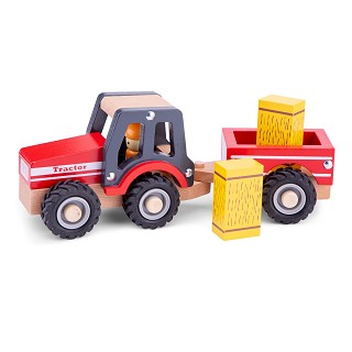 Tractor with trailer - hay stacks